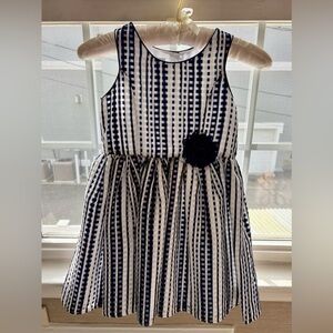 Pippa & Julie Beautiful Navy and White Girls Dress